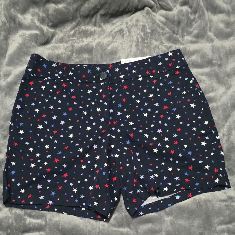 LOFT Navy Starry Patriotic Shorts